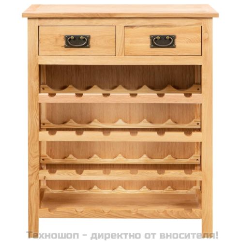 Шкаф за вино, 72x32x90 см, дъбов масив