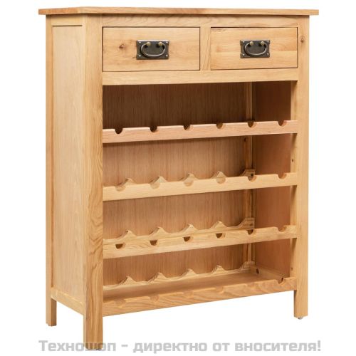 Шкаф за вино, 72x32x90 см, дъбов масив