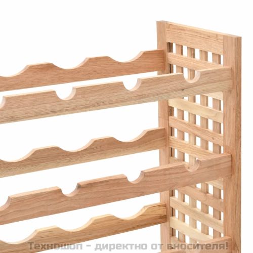 Стойка за вино за 25 бутилки, орех масив, 63x25x73 см