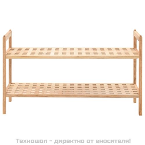 Етажерка за обувки, орехово дърво масив, 69x26x40 cм