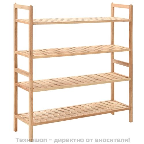 Етажерка за обувки, орехово дърво масив, 69x26x81 cм