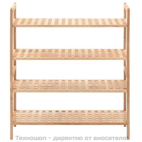 Етажерка за обувки, орехово дърво масив, 69x26x81 cм