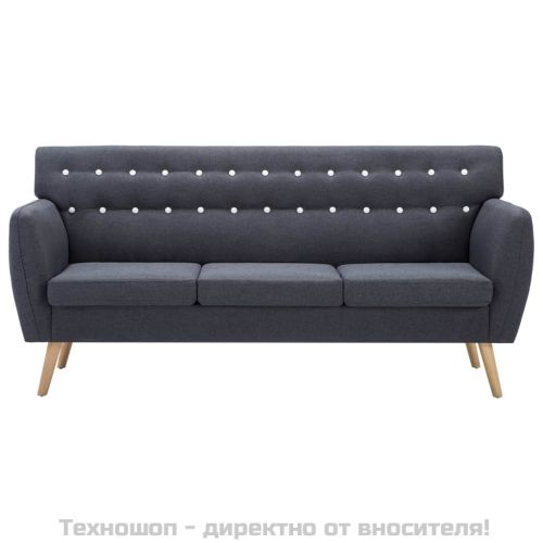 3-местен диван тапицерия от текстил 172x70x82 см тъмносив