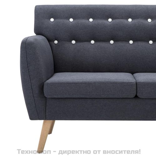 3-местен диван тапицерия от текстил 172x70x82 см тъмносив