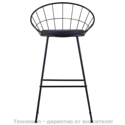 Бар столове, 2 бр, черни, изкуствена кожа