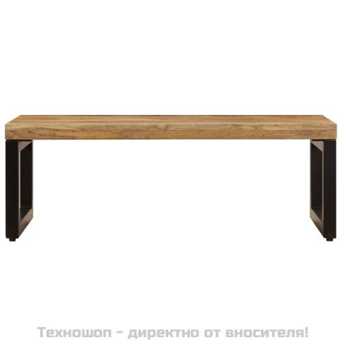 Маса за кафе, 100x50x35 см, мангово дърво масив и стомана