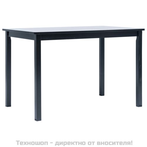 Трапезна маса, черна, 114x71x75 cм, каучуково дърво масив