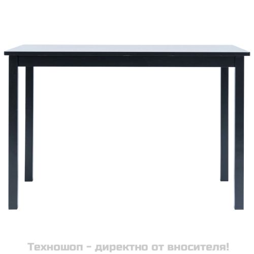 Трапезна маса, черна, 114x71x75 cм, каучуково дърво масив