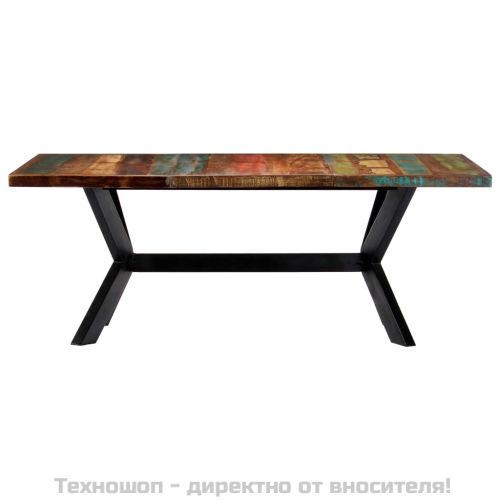 Трапезна маса, 200x100x75 cм, регенерирано дърво масив