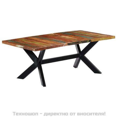 Трапезна маса, 200x100x75 cм, регенерирано дърво масив