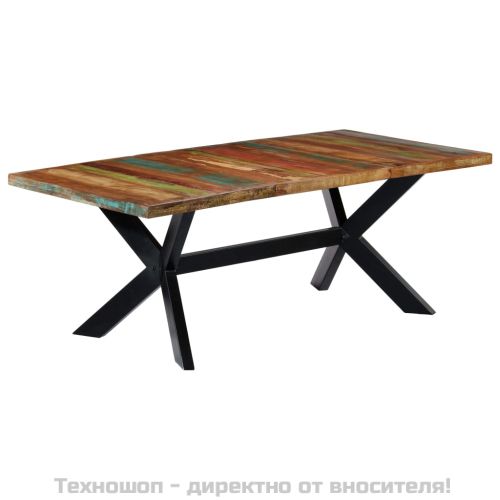 Трапезна маса, 200x100x75 cм, регенерирано дърво масив