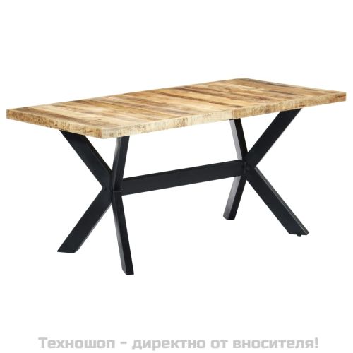 Трапезна маса, 160x80х75 cм, грубо мангово дърво масив