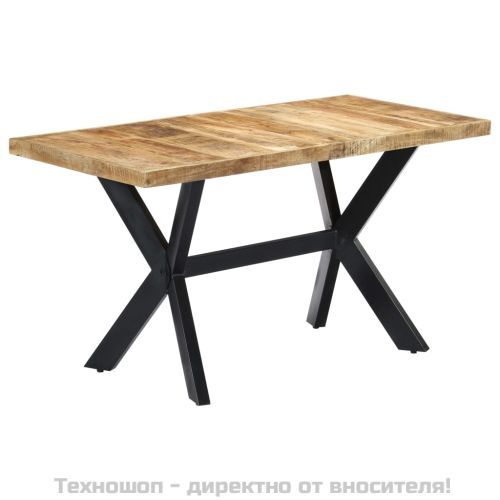 Трапезна маса, 140x70x75 cм, грубо мангово дърво масив