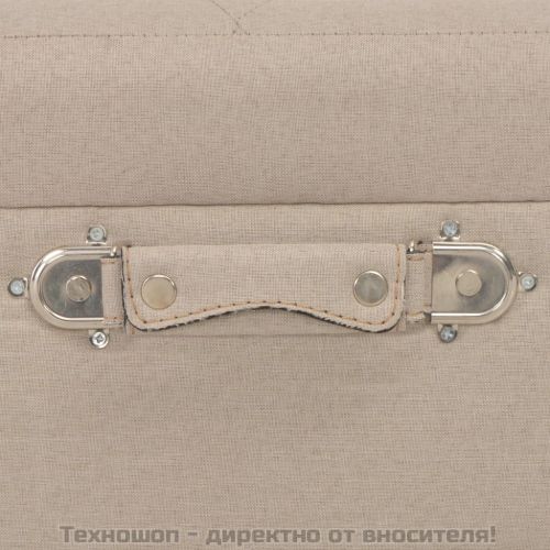 Табуретка за съхранение, 40 см, бежова, текстил
