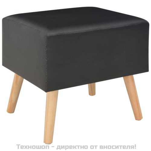 Нощно шкафче, черно, 40x35x40 см, изкуствена кожа