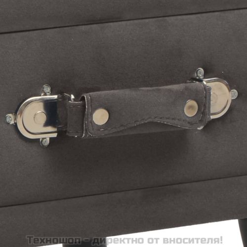 Нощно шкафче, сиво, 40x35x40 см, кадифе