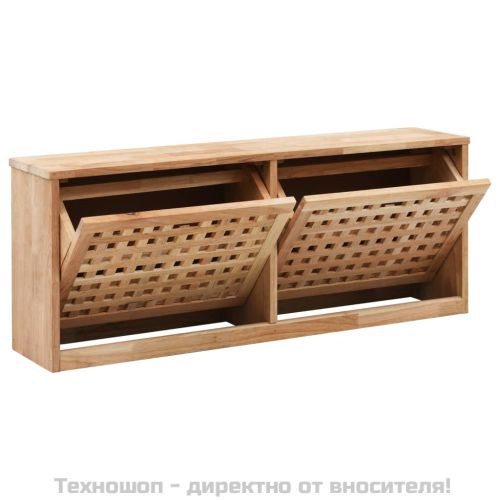 Пейка за съхранение на обувки, 94x20x38 см, орех масив