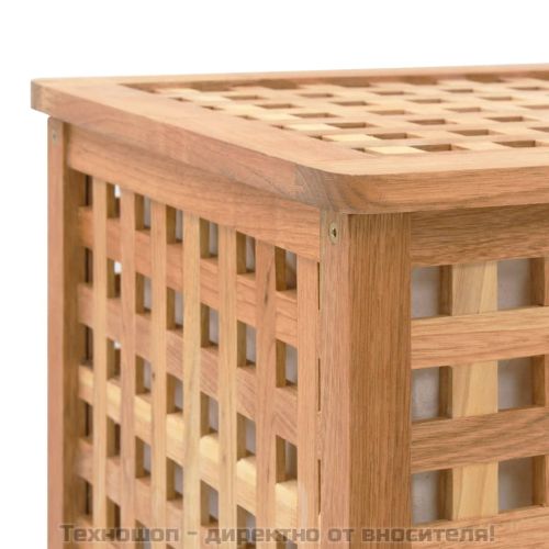 Кош за пране, 77,5x37,5x46,5 см, орехова дървесина масив