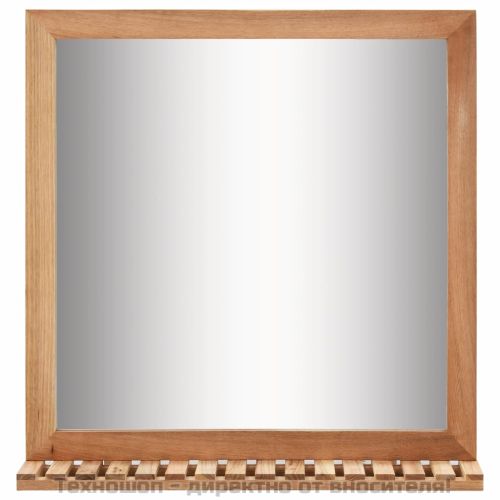 Огледало за баня, 60x12x62 см, орехово дърво масив