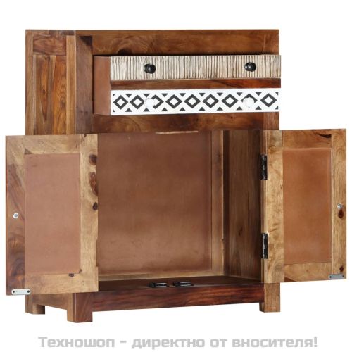 Страничен шкаф, 60x30x75 см, акациево дърво масив