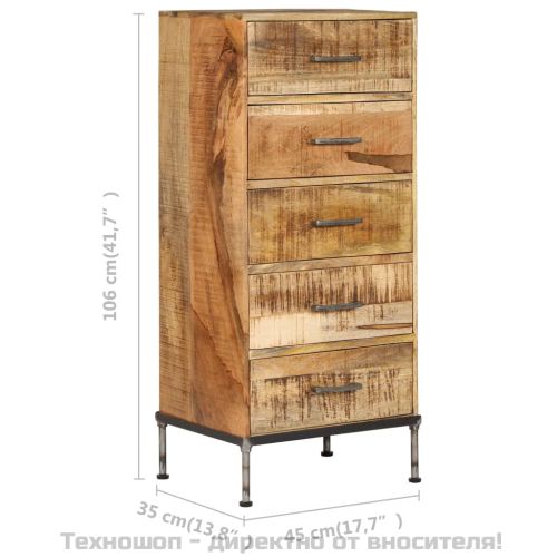 Шкаф с чекмеджета, 45x35x106 см, мангово дърво масив