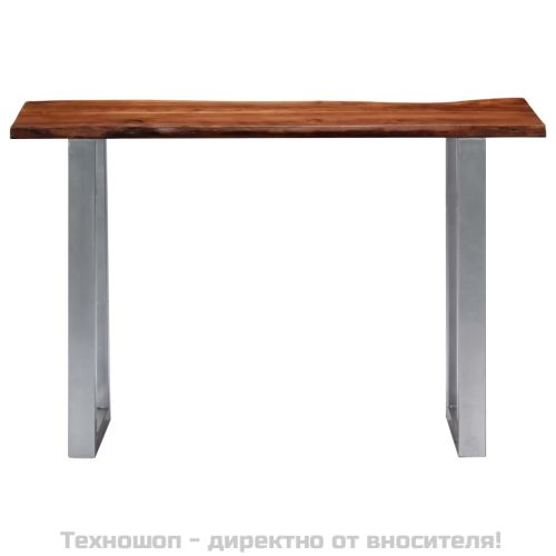 Конзолна маса, 115x35x76 см, акация масив и желязо