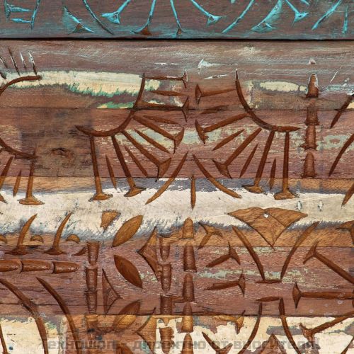 Ръчно резбовано нощно шкафче, 40x30x50 см, регенерирано дърво