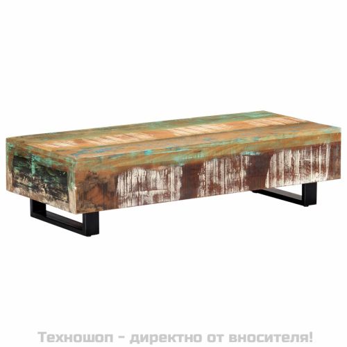 Маса за кафе, 120x50x30 см, регенерирано дърво масив и стомана