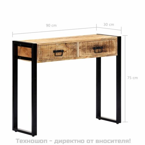 Конзолна маса, 90x30x75 см, мангово дърво масив