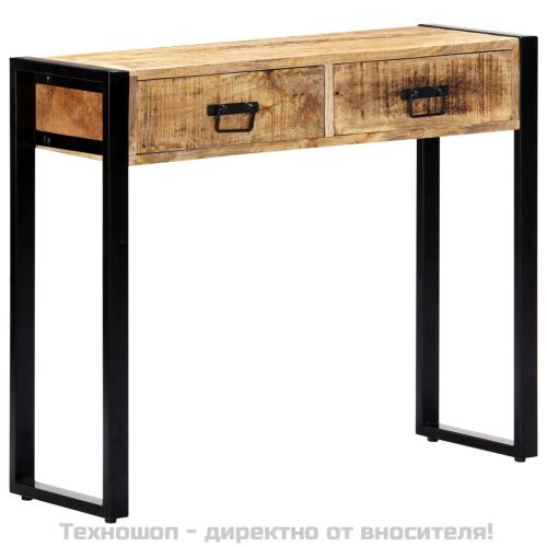 Конзолна маса, 90x30x75 см, мангово дърво масив
