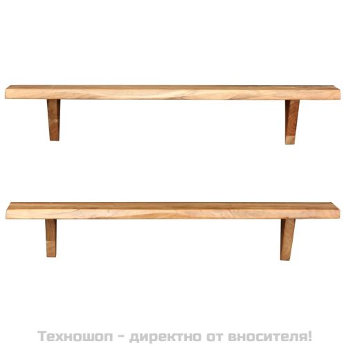 Рафтове за стена, 2 бр, 90x20x18 см, акация масив