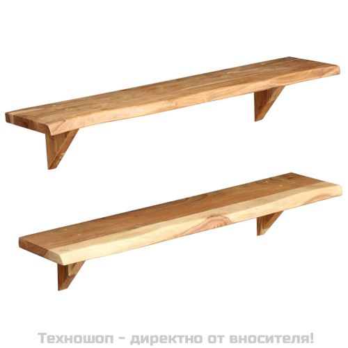 Рафтове за стена, 2 бр, 90x20x18 см, акация масив