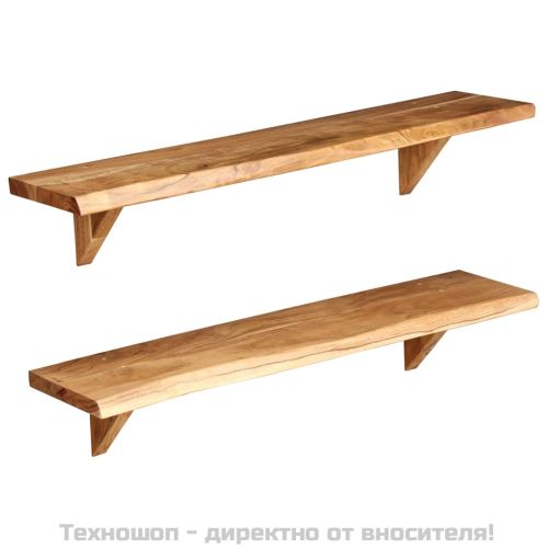 Рафтове за стена, 2 бр, 90x20x18 см, акация масив