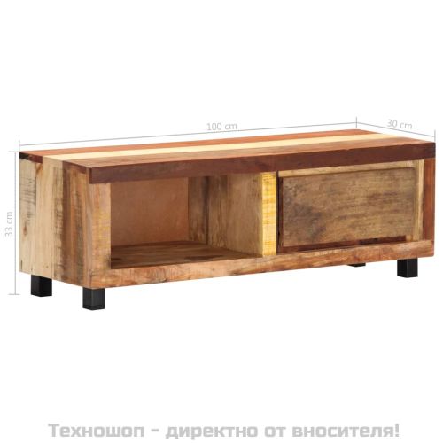 ТВ шкаф, 100x30x33 cм, регенерирано дърво масив