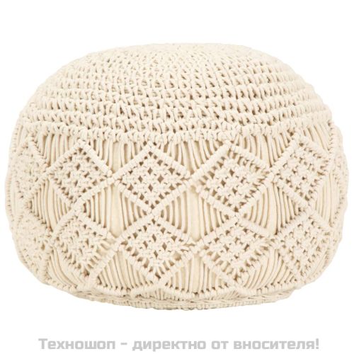 Ръчно изработен пуф в макраме, 45x30 см, памук