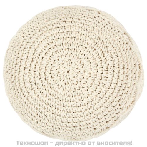 Ръчно изработен пуф в макраме, 45x30 см, памук