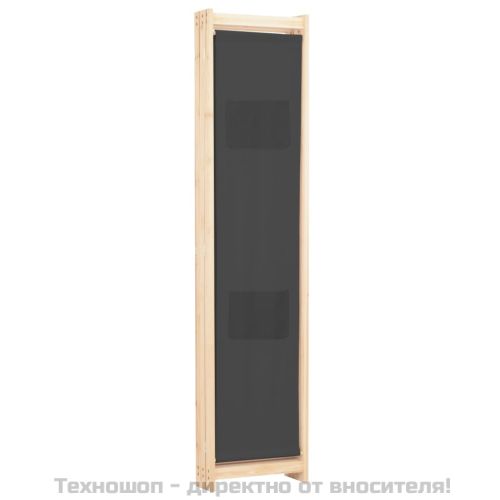 Параван за стая, 3 панела, сив, 120x170x4 cм, текстил
