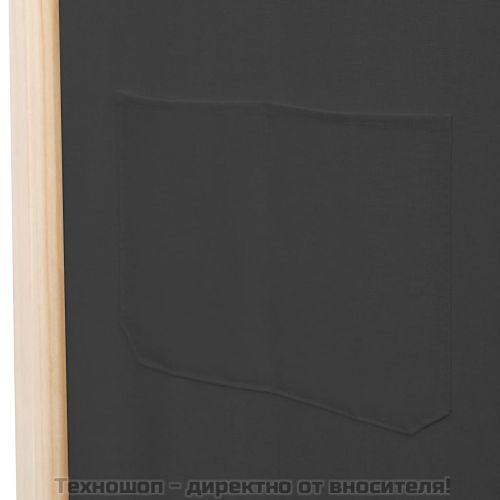 Параван за стая, 3 панела, сив, 120x170x4 cм, текстил