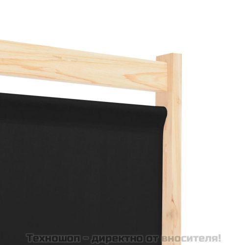 Параван за стая, 3 панела, черен, 120x170x4 cм, текстил