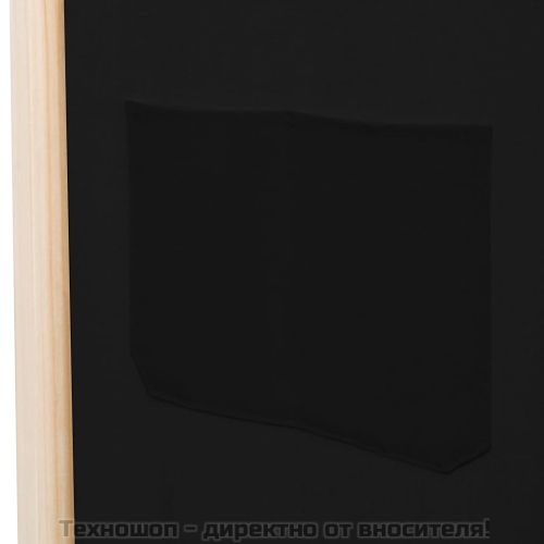 Параван за стая, 3 панела, черен, 120x170x4 cм, текстил