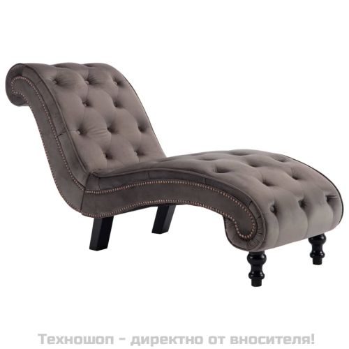 Кушетка, сива, кадифе