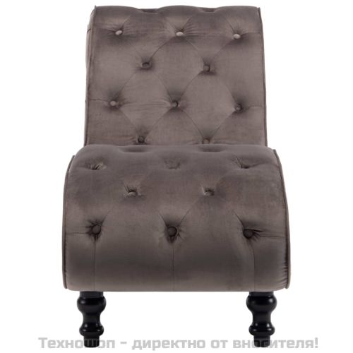 Кушетка, сива, кадифе