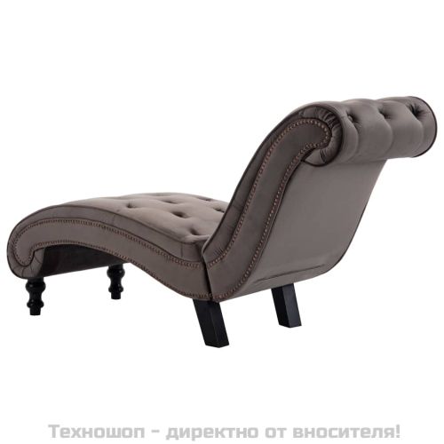 Кушетка, сива, кадифе