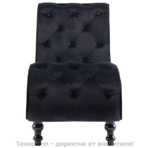 Кушетка, черна, кадифе