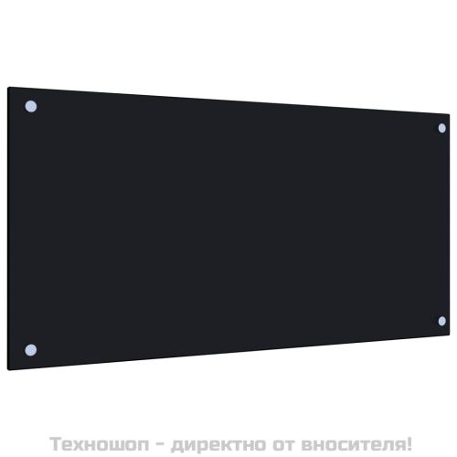 Кухненски гръб, черен, 80x40 см, закалено стъкло