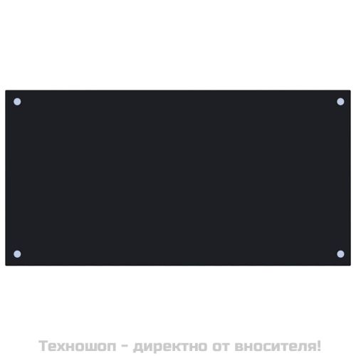 Кухненски гръб, черен, 80x40 см, закалено стъкло