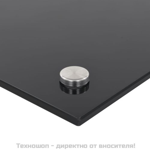 Кухненски гръб, черен, 80x40 см, закалено стъкло