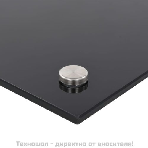Кухненски гръб, черен, 80x50 см, закалено стъкло