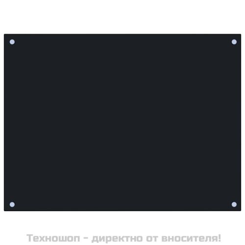 Кухненски гръб, черен, 80x60 см, закалено стъкло