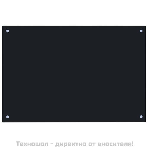 Кухненски гръб, черен, 90x60 см, закалено стъкло